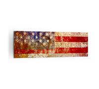 Cuadro Sobre Lienzo 160x50cm Cuadros Pared América bandera nacional patriótico