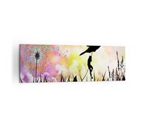 Cuadro Sobre Lienzo 160x50cm Cuadros Pared artística carácter nube flor Wall Art