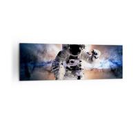 Cuadro Sobre Lienzo 160x50cm Cuadros Pared Astronauta Tierra espacio Wall Art