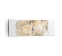 Cuadro Sobre Lienzo 160x50cm Cuadros Pared Beso Pareja Amor Wall Art Prints