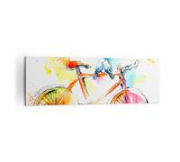 Cuadro Sobre Lienzo 160x50cm Cuadros Pared Bicicletas pájaros paloma pureza Art
