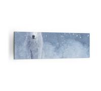 Cuadro Sobre Lienzo 160x50cm Cuadros Pared Blanco lobo nieve Wall Art Prints