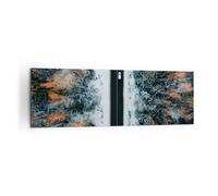 Cuadro Sobre Lienzo 160x50cm Cuadros Pared Bosque Camino Nieve Wall Art Prints