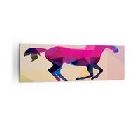 Cuadro Sobre Lienzo 160x50cm Cuadros Pared Caballo animales geometría diamante