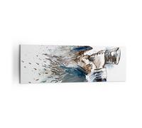 Cuadro Sobre Lienzo 160x50cm Cuadros Pared cabeza ilusión binoculares Hombre Art