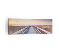 Cuadro Sobre Lienzo 160x50cm Cuadros Pared Camino Mar Puente Wall Art Prints