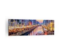 Cuadro Sobre Lienzo 160x50cm Cuadros Pared Canal Grande Tarde Wall Art Prints