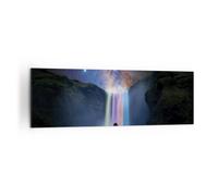 Cuadro Sobre Lienzo 160x50cm Cuadros Pared Cascada Las Estrellas Meditación Art