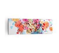Cuadro Sobre Lienzo 160x50cm Cuadros Pared color concepto gato Wall Art Prints