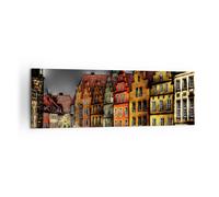 Cuadro Sobre Lienzo 160x50cm Cuadros Pared Colorido casas monumentos históricos
