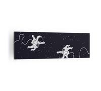 Cuadro Sobre Lienzo 160x50cm Cuadros Pared Dibujos animados astronautas cosmos