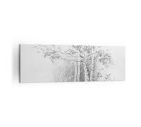 Cuadro Sobre Lienzo 160x50cm Cuadros Pared Esbozo Bosque Abedul Wall Art Prints