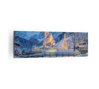 Cuadro Sobre Lienzo 160x50cm Cuadros Pared Festivo Iglesia Nieve Wall Art Prints