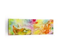 Cuadro Sobre Lienzo 160x50cm Cuadros Pared Gato mariposa arco iris magia Art