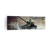 Cuadro Sobre Lienzo 160x50cm Cuadros Pared Guerra tanque avión batalla Wall Art