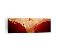 Cuadro Sobre Lienzo 160x50cm Cuadros Pared Hombre montaña libertad Wall Art