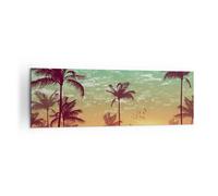 Cuadro Sobre Lienzo 160x50cm Cuadros Pared horizonte costa coco Cielo Wall Art
