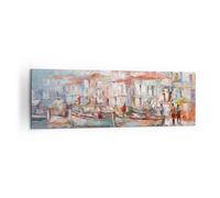 Cuadro Sobre Lienzo 160x50cm Cuadros Pared Isla Barcos Puerto Wall Art Prints