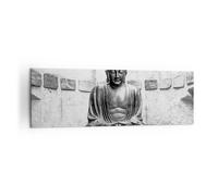 Cuadro Sobre Lienzo 160x50cm Cuadros Pared Japonés Buda Estatua Wall Art Prints