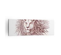 Cuadro Sobre Lienzo 160x50cm Cuadros Pared León rey fauna piel Wall Art Prints