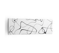 Cuadro Sobre Lienzo 160x50cm Cuadros Pared Línea Nada Patrón Wall Art Prints