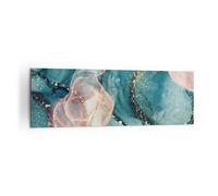 Cuadro Sobre Lienzo 160x50cm Cuadros Pared Líquido Oro Rosa Wall Art Prints