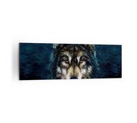 Cuadro Sobre Lienzo 160x50cm Cuadros Pared Lobo Oscuro Gráficos Wall Art Prints