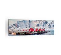 Cuadro Sobre Lienzo 160x50cm Cuadros Pared Lofoten Aldea Pesca Wall Art Prints
