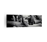 Cuadro Sobre Lienzo 160x50cm Cuadros Pared Manos Tolerancia Comunidad Wall Art