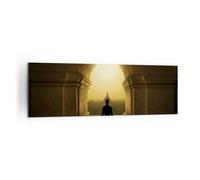 Cuadro Sobre Lienzo 160x50cm Cuadros Pared Meditación Templo Sombra Wall Art