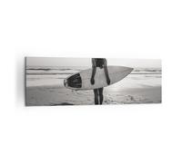 Cuadro Sobre Lienzo 160x50cm Cuadros Pared Mujer Playa Surf Wall Art Prints
