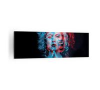 Cuadro Sobre Lienzo 160x50cm Cuadros Pared Negro Mujer Emociones Wall Art Prints