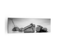Cuadro Sobre Lienzo 160x50cm Cuadros Pared Łódź Naufragio Barco Wall Art Prints
