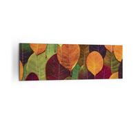 Cuadro Sobre Lienzo 160x50cm Cuadros Pared Otoño Hojas Gráficos Wall Art Prints