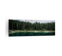 Cuadro Sobre Lienzo 160x50cm Cuadros Pared Paisaje Montañas Nubes Wall Art