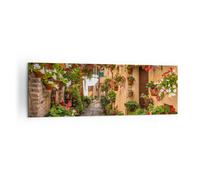 Cuadro Sobre Lienzo 160x50cm Cuadros Pared Path Flores casa patio Wall Art