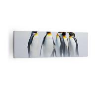 Cuadro Sobre Lienzo 160x50cm Cuadros Pared Pingüinos invierno nieve a pie Art