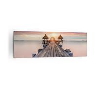 Cuadro Sobre Lienzo 160x50cm Cuadros Pared Puente Madera Paseo Wall Art Prints