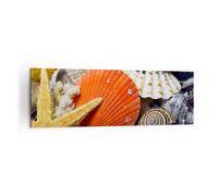 Cuadro Sobre Lienzo 160x50cm Cuadros Pared Seashell mar playa arena Wall Art