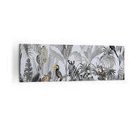 Cuadro Sobre Lienzo 160x50cm Cuadros Pared Selva Animales Tucanes Wall Art