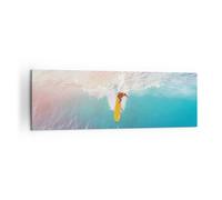 Cuadro Sobre Lienzo 160x50cm Cuadros Pared Surf Ola Luz Wall Art Prints Decor