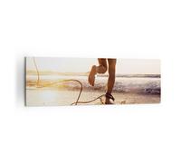 Cuadro Sobre Lienzo 160x50cm Cuadros Pared Surf Playa Alegría Wall Art Prints