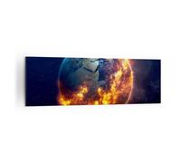 Cuadro Sobre Lienzo 160x50cm Cuadros Pared Universo tierra fuego globo Wall Art