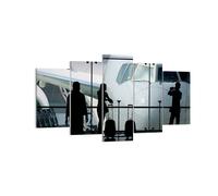Cuadro Sobre Lienzo 160x85cm Cuadros Pared Avión Aeropuerto Passangers Wall Art