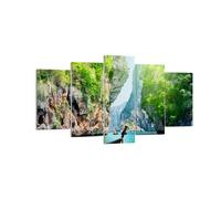 Cuadro Sobre Lienzo 160x85cm Cuadros Pared Barco acantilados naturaleza rocas