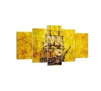 Cuadro Sobre Lienzo 160x85cm Cuadros Pared Barco pirata océano tesoro Wall Art
