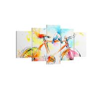 Cuadro Sobre Lienzo 160x85cm Cuadros Pared Bicicletas pájaros paloma pureza Art
