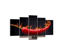 Cuadro Sobre Lienzo 160x85cm Cuadros Pared Chile Paprika orgánico cultivo Art