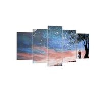 Cuadro Sobre Lienzo 160x85cm Cuadros Pared Cielo Luna Amantes Wall Art Prints
