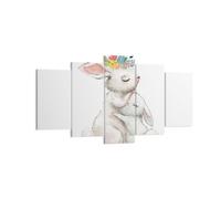 Cuadro Sobre Lienzo 160x85cm Cuadros Pared Conejo Liebre Infantil Wall Art